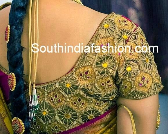 cut work blouse for silk sarees