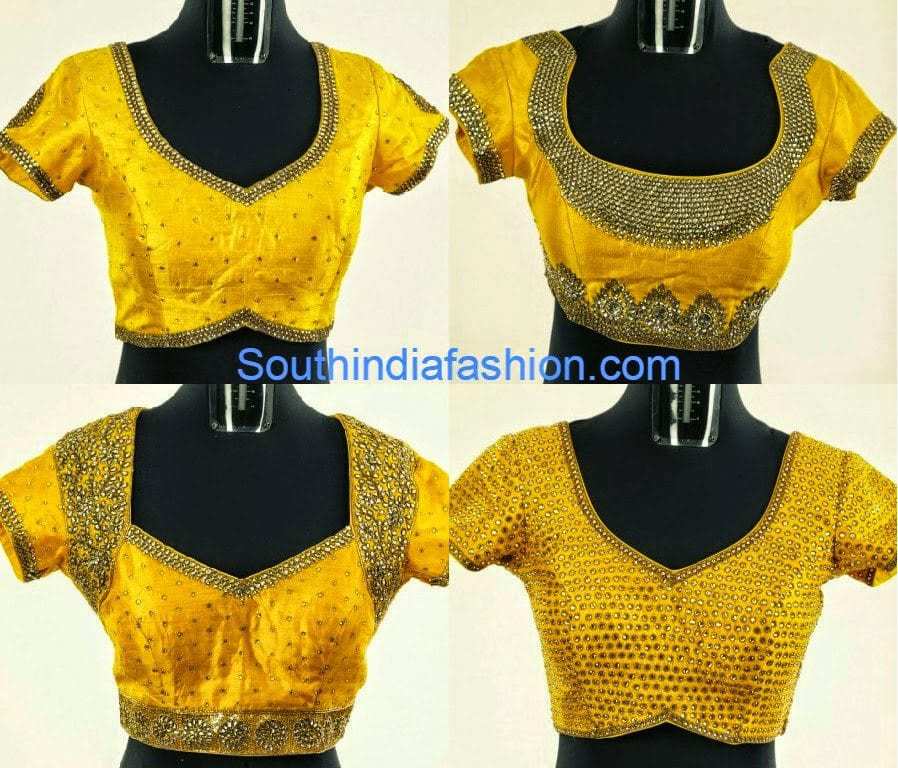 kundan work blouse designs