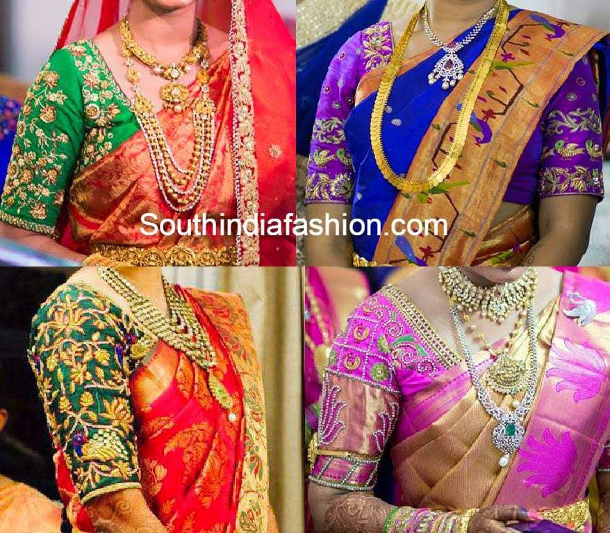 blouse designs for traditional silk sarees