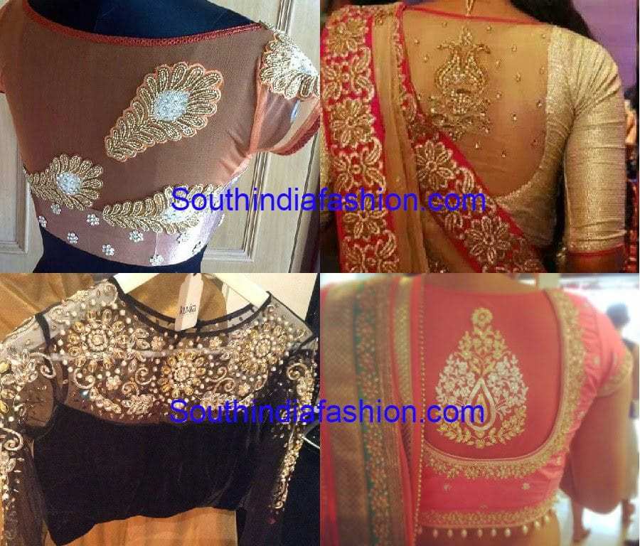 Blouse Designs with Net on Back – South India Fashion