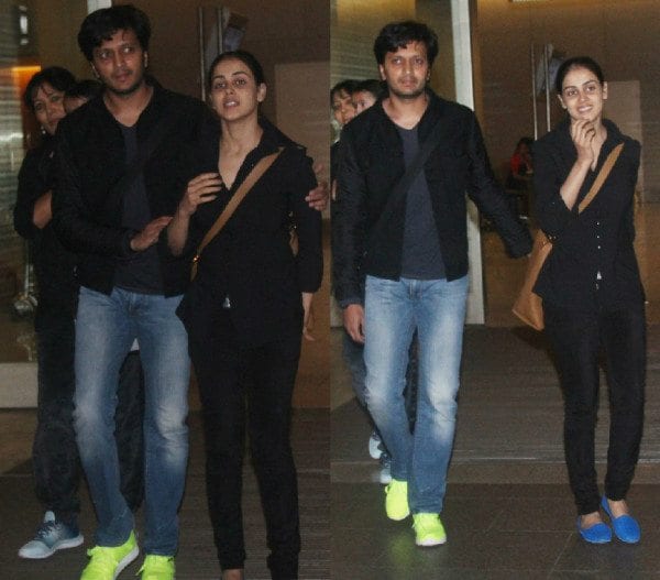 riteish_and_genelia_at_airport