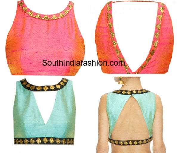 Simple Blouse Designs with Borders South India Fashion