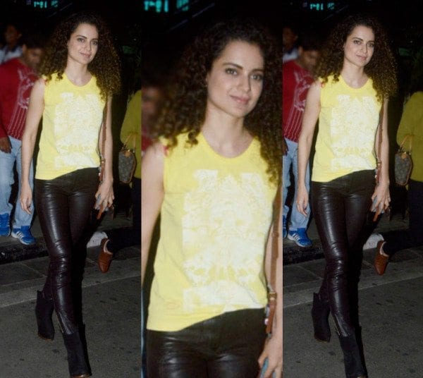 Kangana Ranaut in leather pants