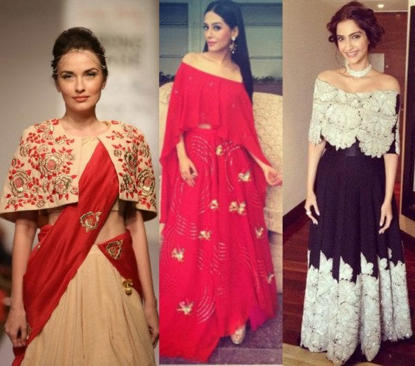 bolly celebs wearing cape lehenga