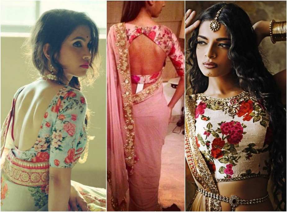 floral saree blouse patterns