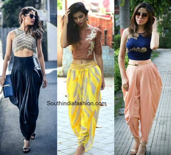 dhoti pants with crop top