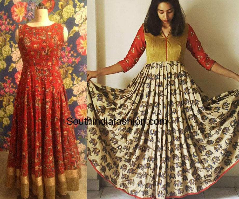 long kalamkari frocks