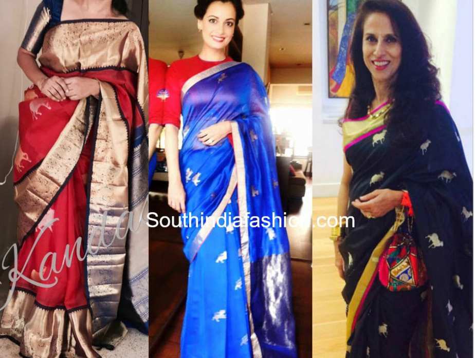 Trending Traditional Outfits animal weavekanchipuram sarees - Trending Traditional Outfits