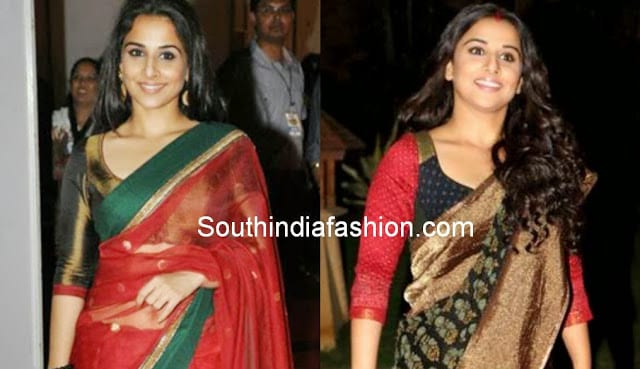 vidya balan elbow length sleeves blouse