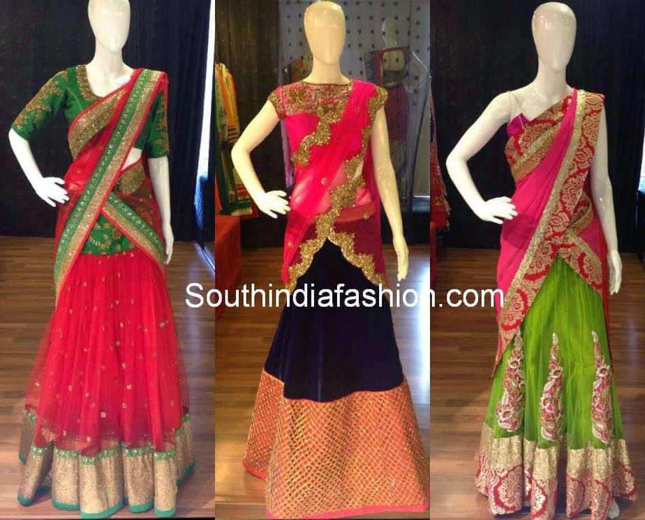 new trendy half saree designs
