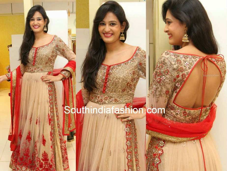 White Floor Length Anarkali Set main image 1