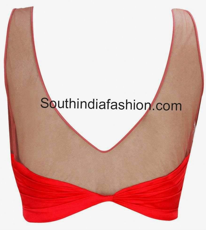 Stylish Red Net Blouse – South India Fashion