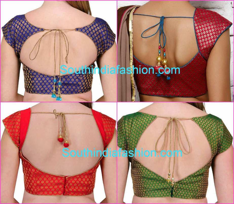 Simple blouse back neck designs shop with piping