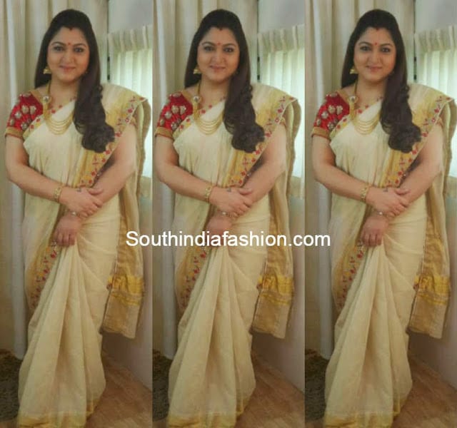 Kushboo saree blouse designs Clearance