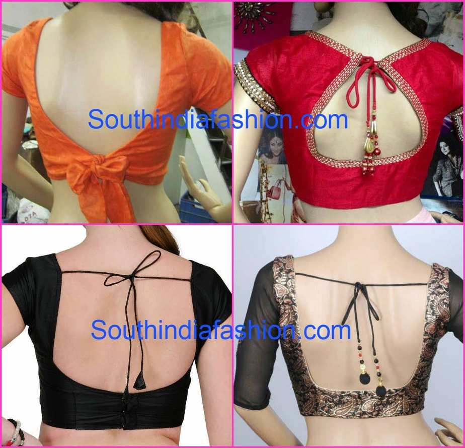 Simple saree blouse back neck design – Blouse Back Neck Designs ...
