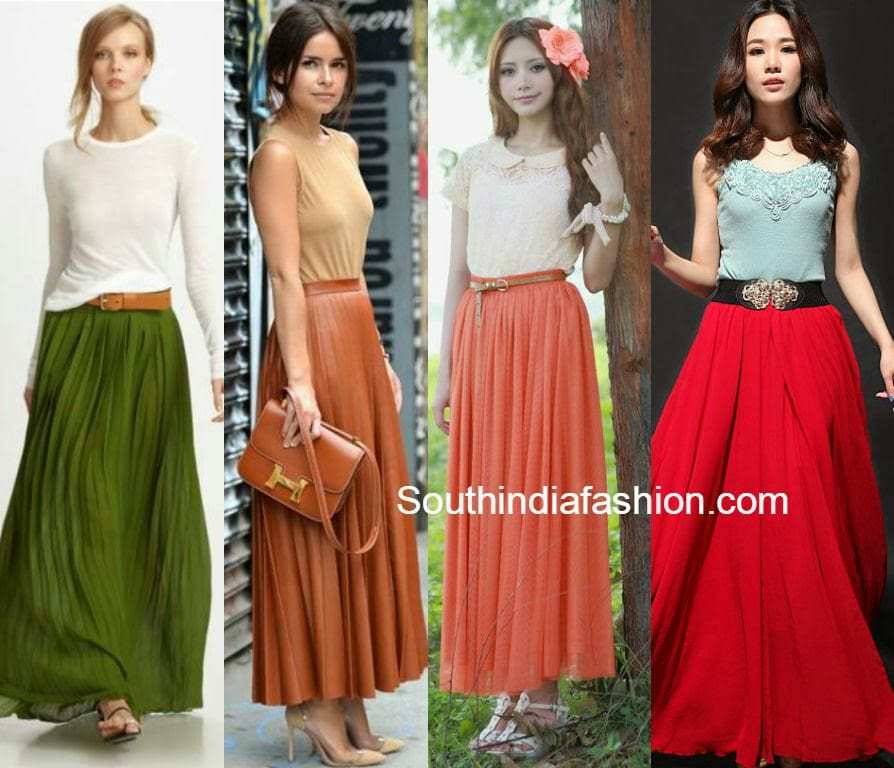 casual long skirt outfits