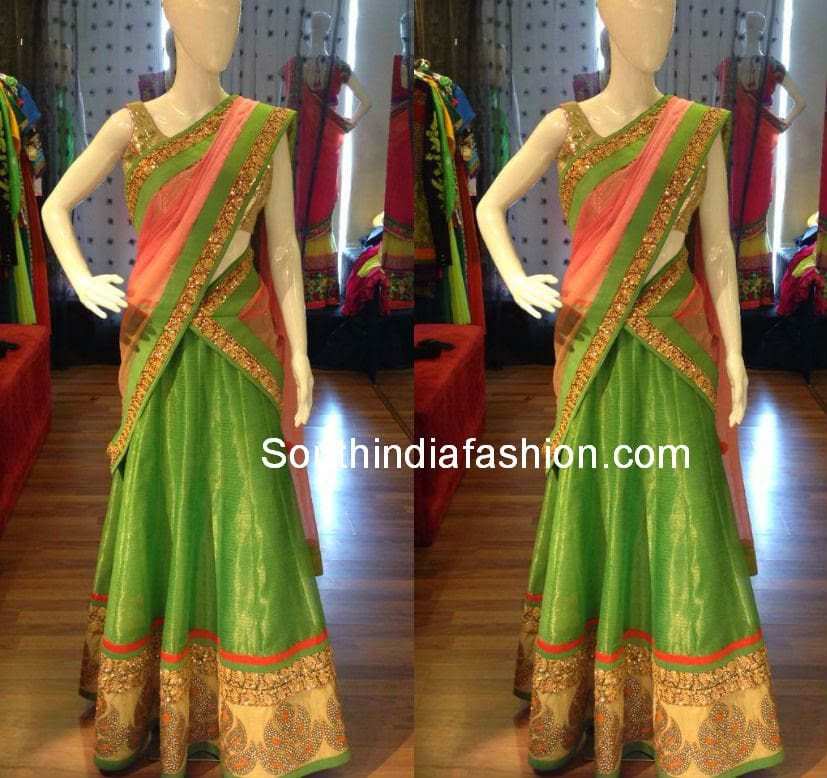latest designer half sarees 2014