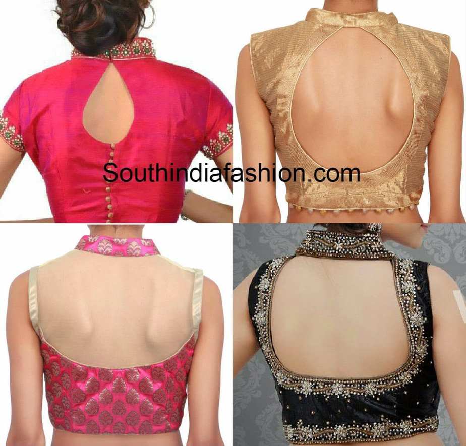 Collar Neck Blouse Back Neck Patterns – South India Fashion