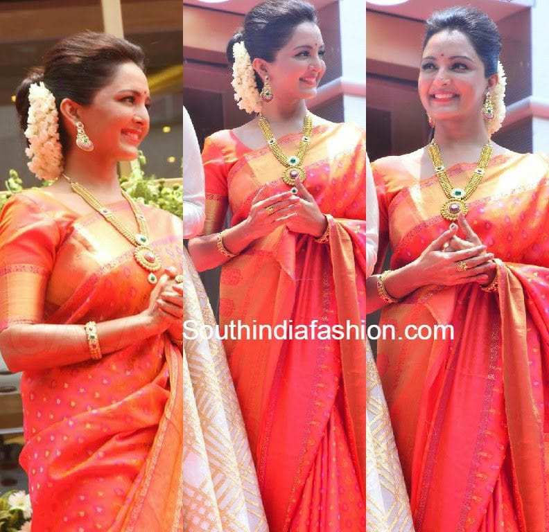 Manju Warrier In Kanjeevaram Saree South India Fashion She is the brand ambassador for various popular brands such as. manju warrier in kanjeevaram saree