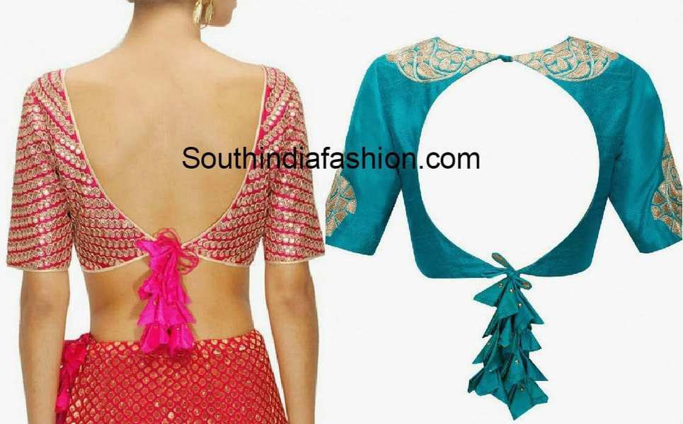 Tie back saree blouse ~ Fashion Trends ~ – South India Fashion