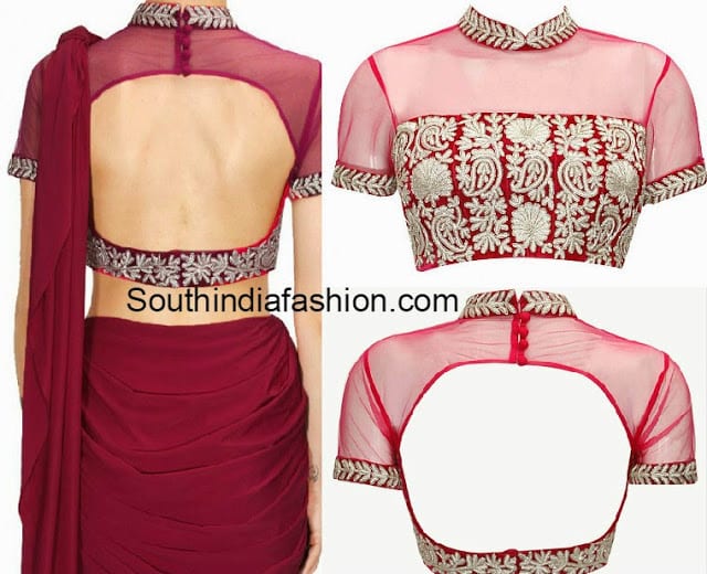 collar neck blouse designs