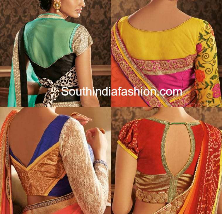 Stylish Blouse Patterns for Georgette and Chiffon Sarees ...