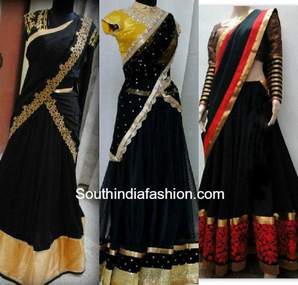 black_half_sarees_2