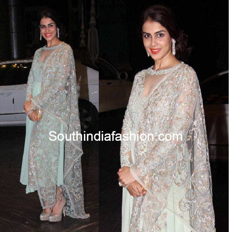genelia_anarkali_at_shahid_mira_wedding_reception