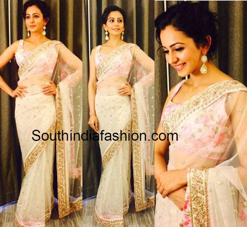 Rakul Preet in Anushree Reddy Saree – South India Fashion