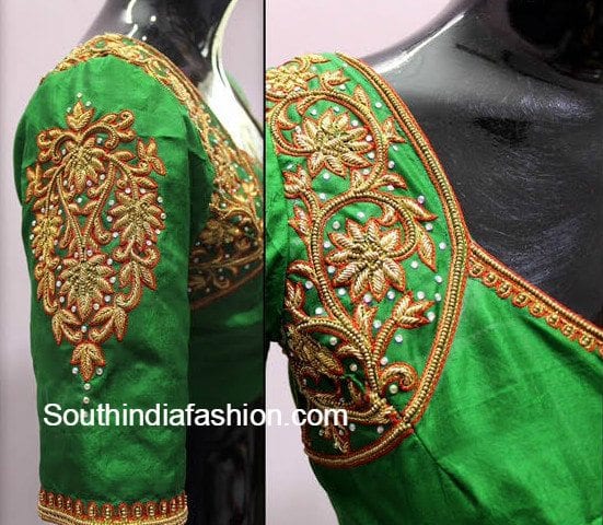 Zardosi Work Designer Blouse – South India Fashion