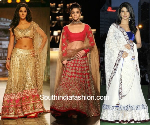 celebs in manish malhotra lehengas feat