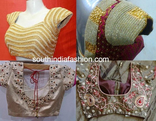 Stunning Designs and Patterns of Pearl Work on Blouses!