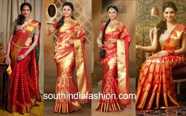 red bridal silk sarees