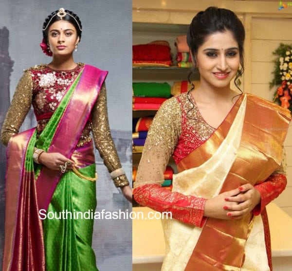 Kanjivaram saree sales blouse back designs