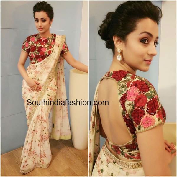 Trisha Krishnan in Varun Bahl Saree –South India Fashion