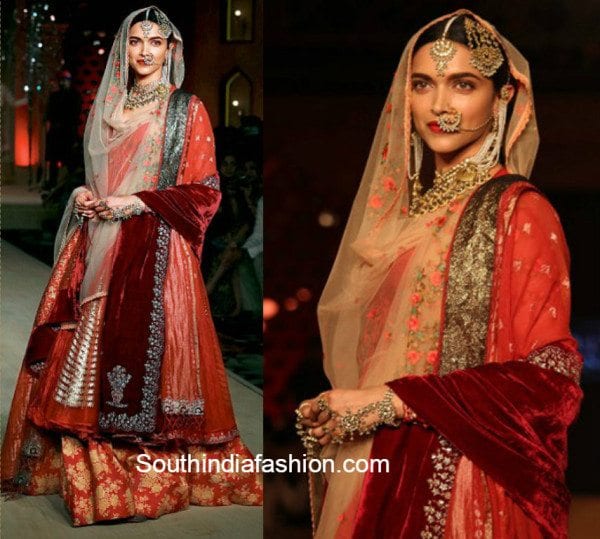 Deepika Padukone in Anju Modi at Bajirao Mastani fashion show