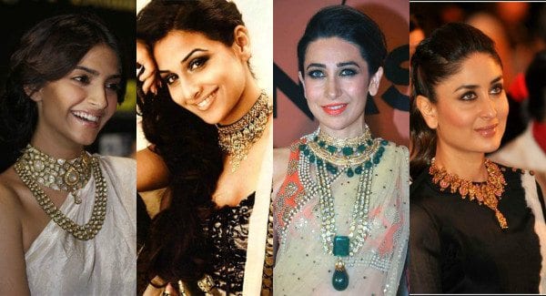 bollywood celebrities wearing statement necklaces