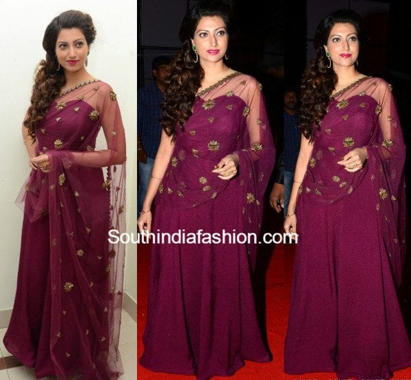 hamsanandini purple dress at bengal tiger audio launch hamsanandini_purple_dress_at_bengal_tiger_audio_launch