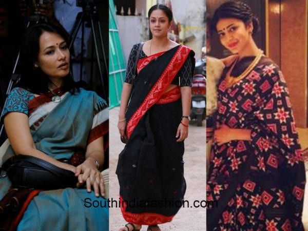 celebrities in ikat sarees