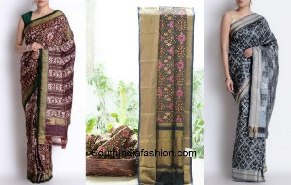 ikat silk sarees collage