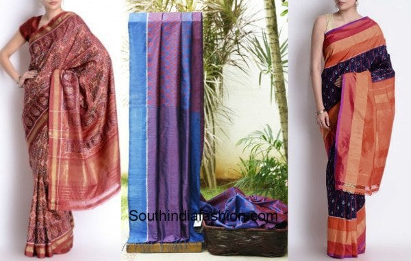 ikat silk sarees collage