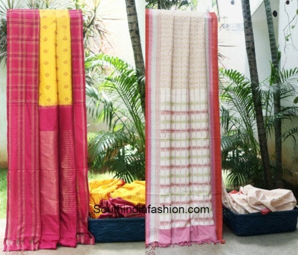 ikat silk sarees collage