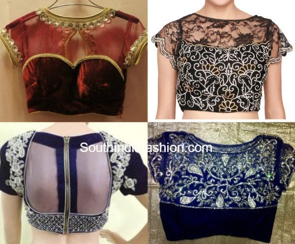 sheer velvet blouse designs