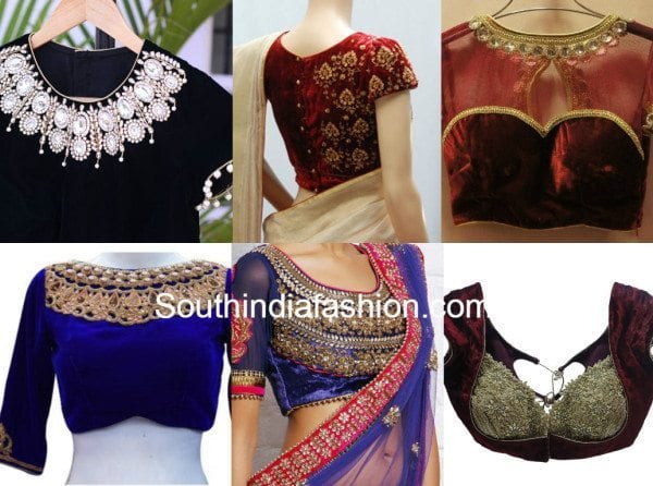 velvet blouse designs feat