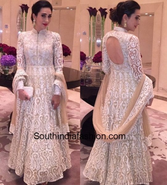 Karisma Kapoor in a white anarkali 4