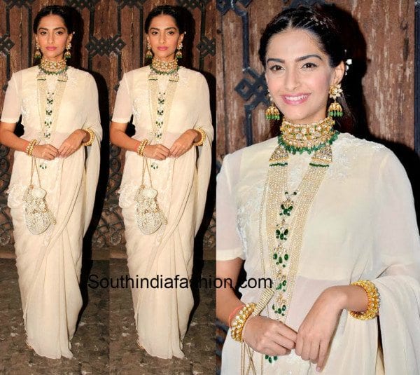 SonamKapoor in anamika Khanna saree