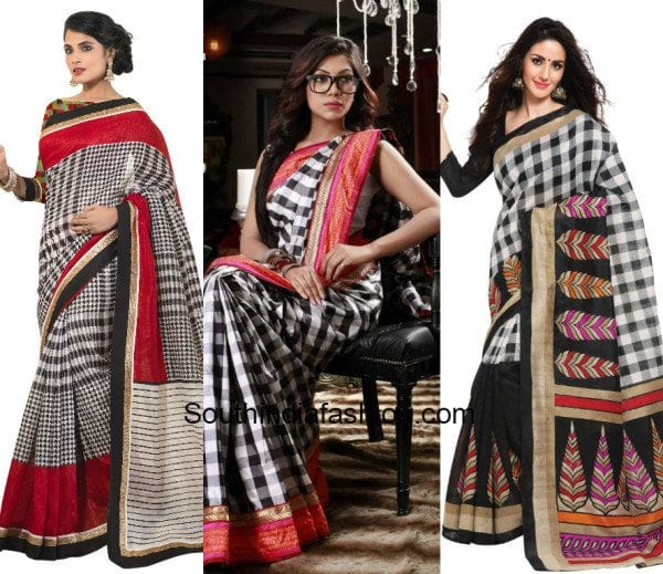 checkered latest sarees