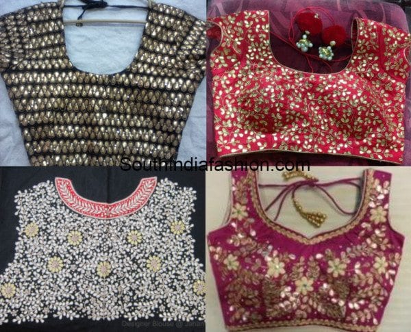 gota patti work designs on blouses