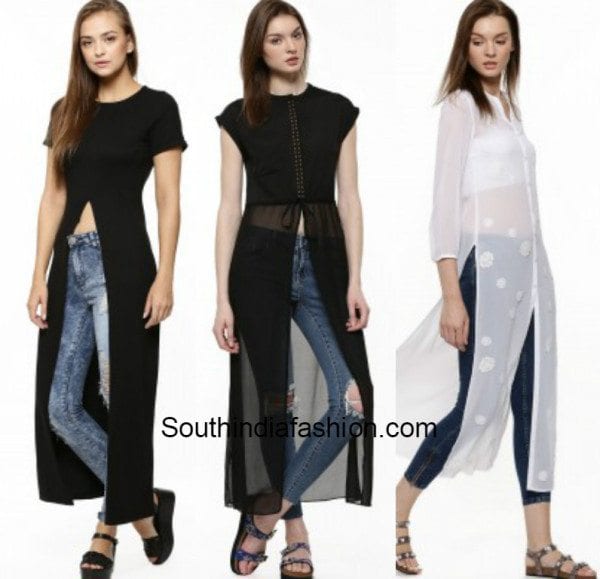 Slit kurti with jeans