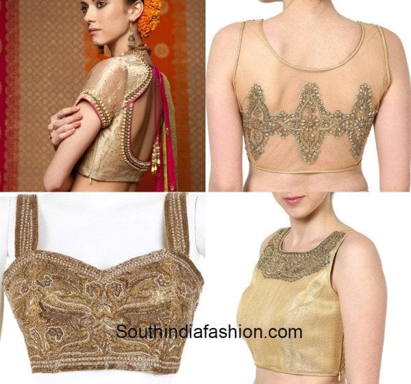 Gold blouses with embellishments